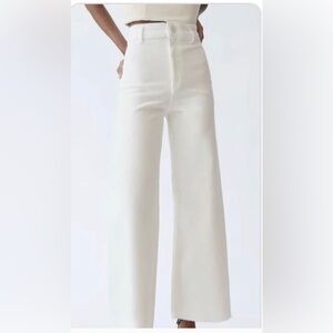 ZARA WHITE gorgeous look size 2/29 Wide-Leg jean Marine Pants EUC